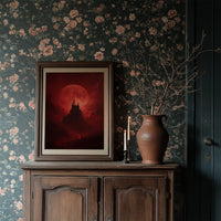 Crimson Castle Under Blood Moon
