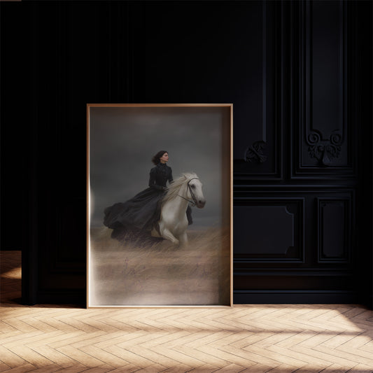 Across Windswept Fields She Rides