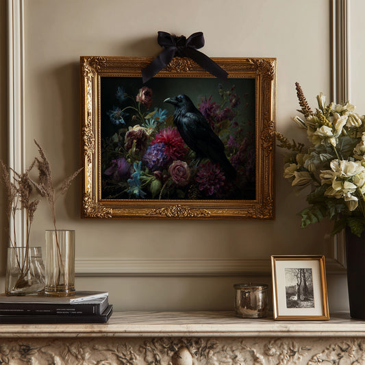 Raven's Tale Among Velvet Blooms