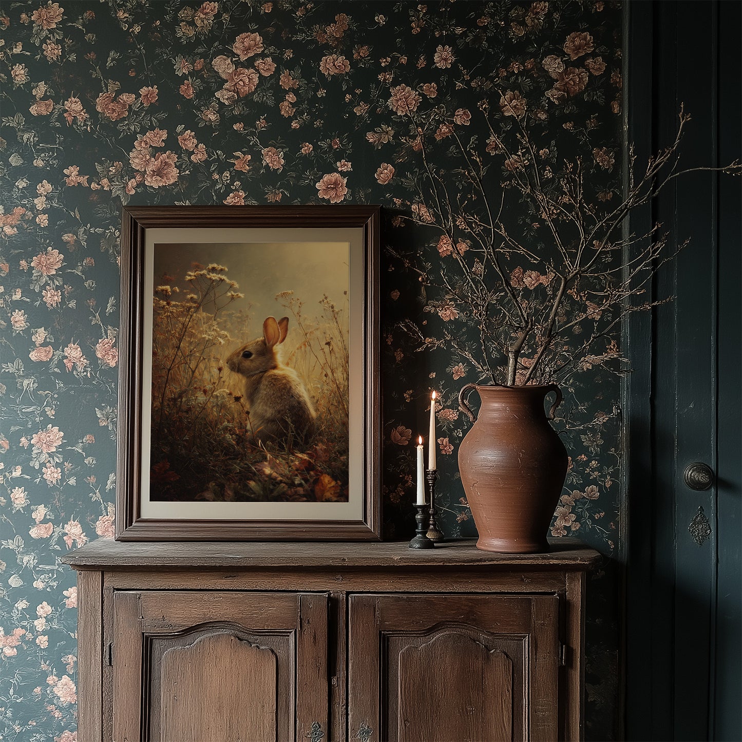 Twilight Rabbit Among Wild Meadow