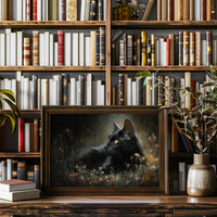 Midnight Prowler Among Wildflowers