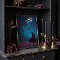 Midnight Prayer Under Crimson Blossoms