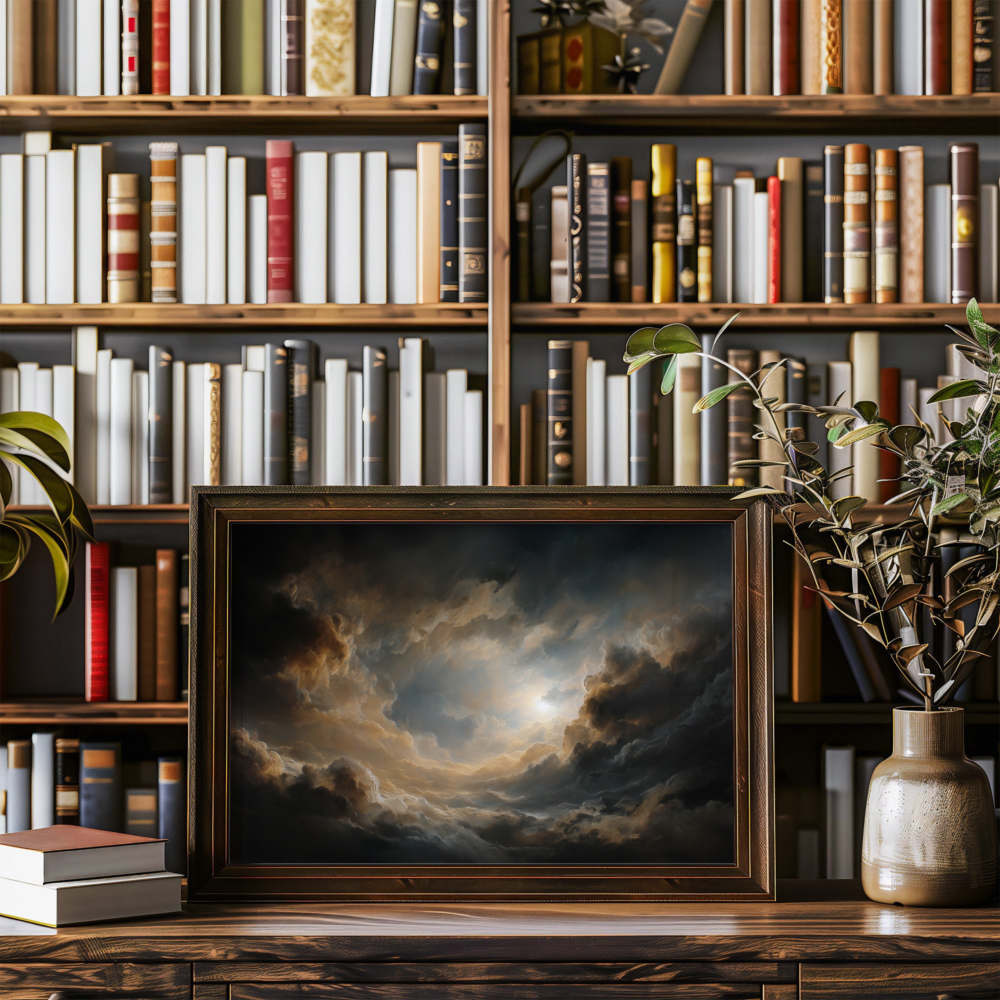 Borrowed Light Between Storm Clouds