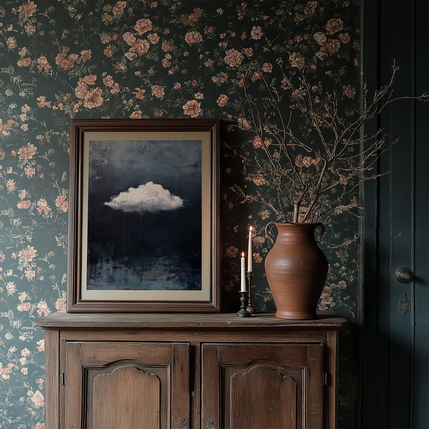 Solitary Cloud Against Dark Skies