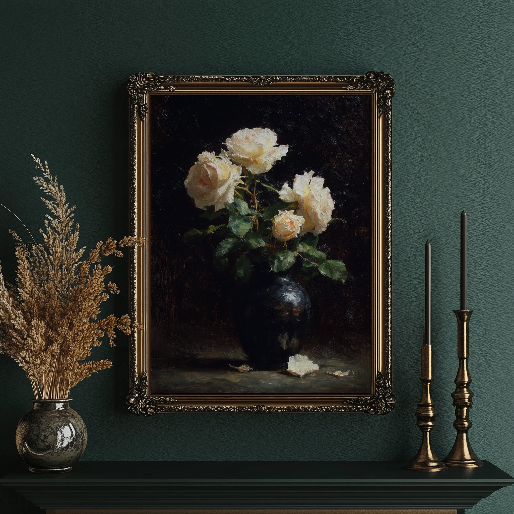 Pale Blooms Against Midnight Walls
