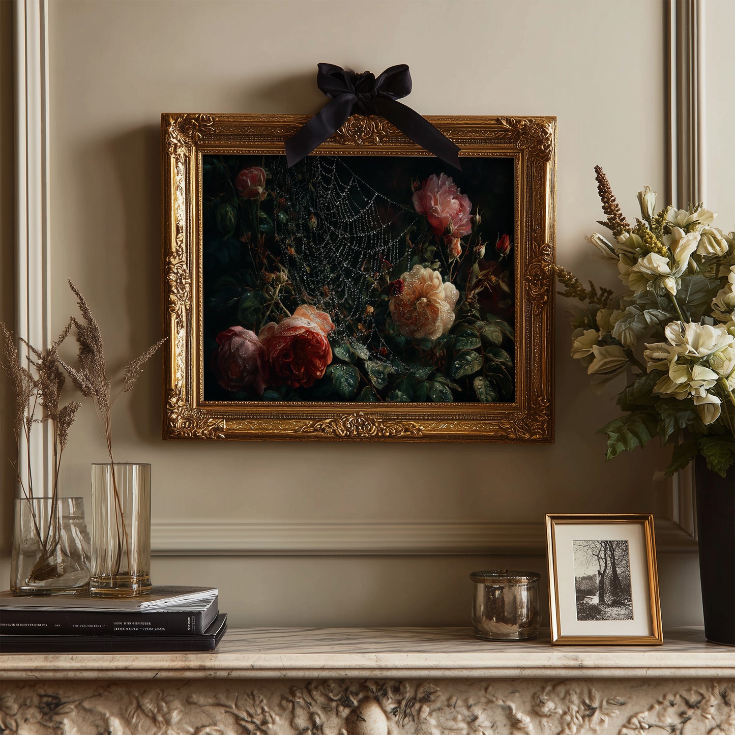 Roses Caught In Morning Dew