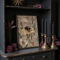 Bumblebee Rests On Pale Blooms