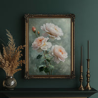 Blush Peonies Against Sage Memory