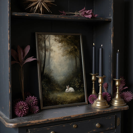 White Rabbit In Forest Haze