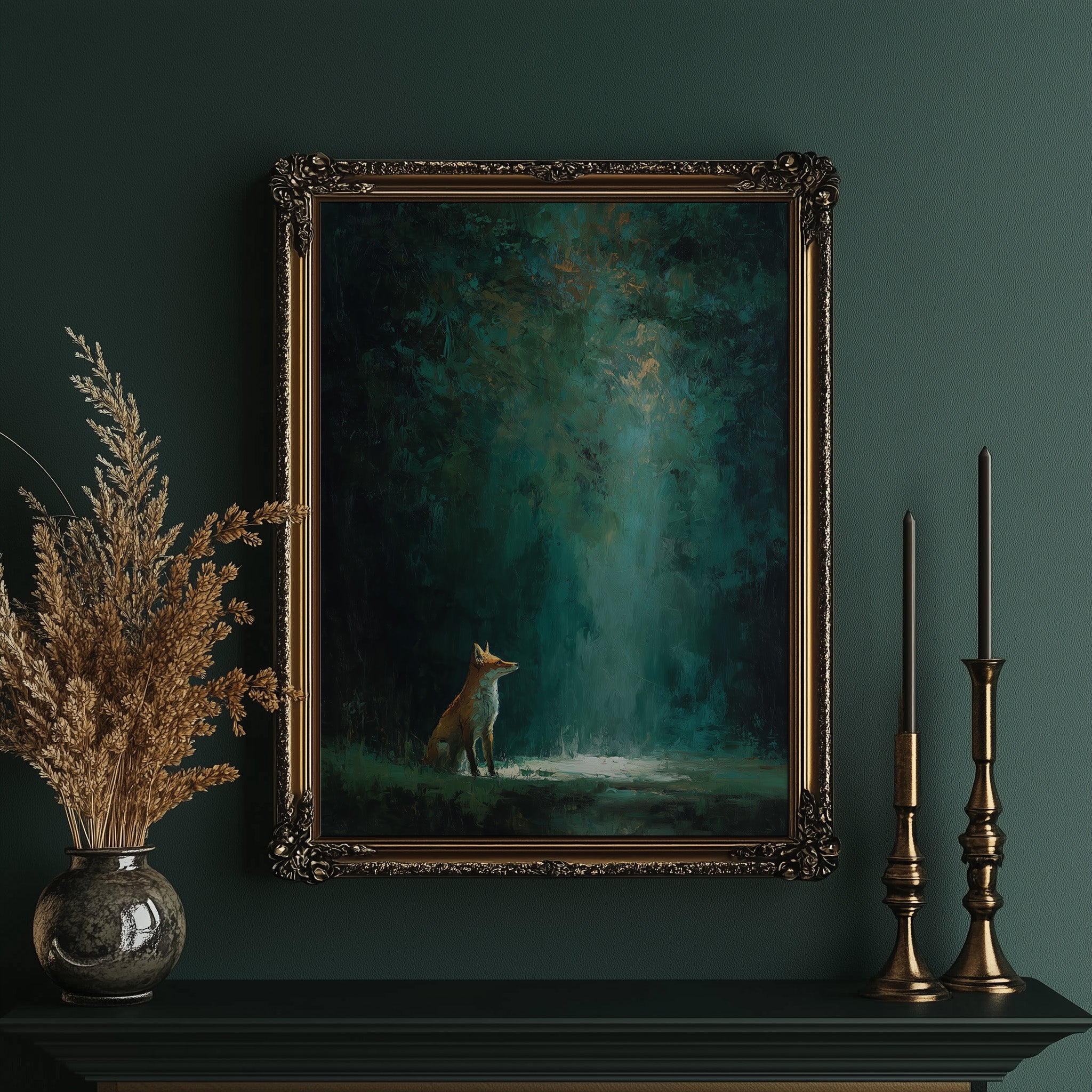 Fox Beneath Ancient Forest Glow