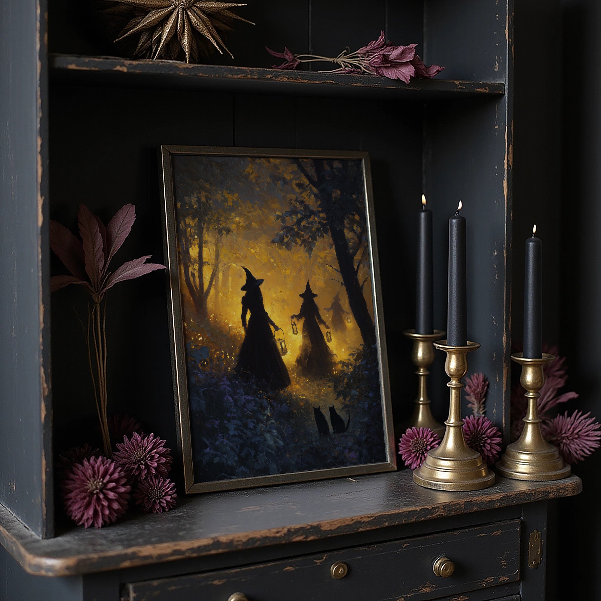 Witches Gather Under Amber Skies