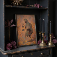 Ancient Guide With Golden Lamp