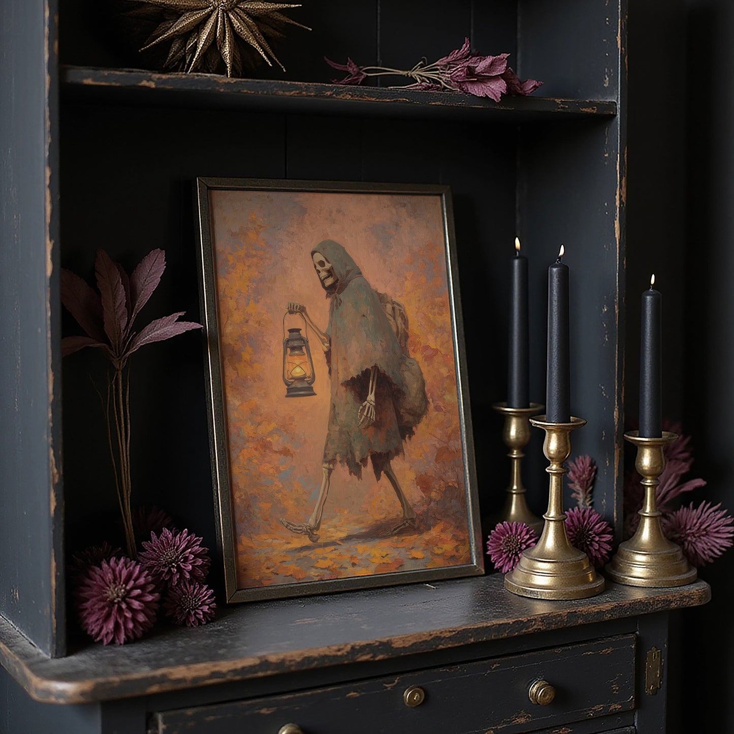 Ancient Guide With Golden Lamp