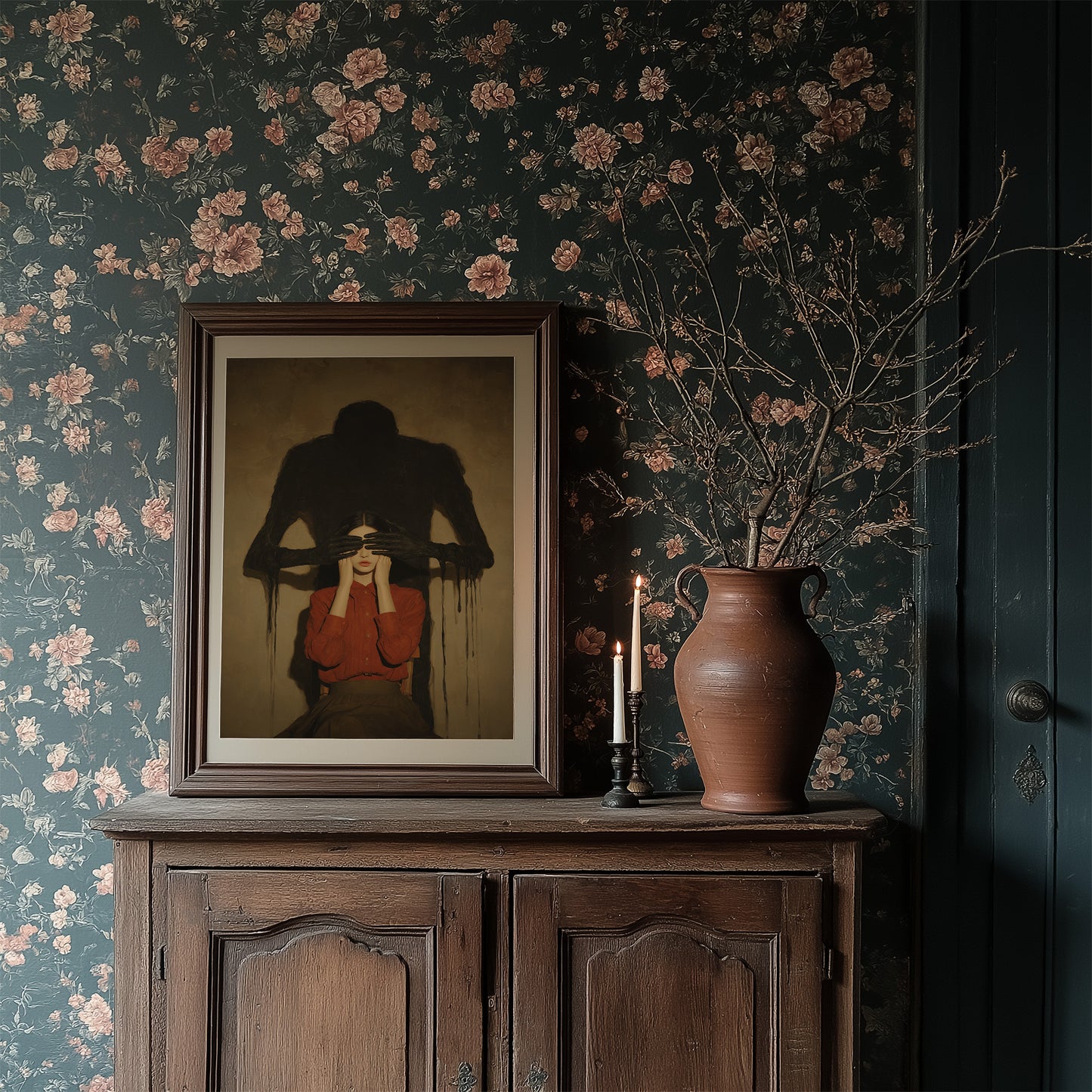 Darkness Looms Behind Crimson