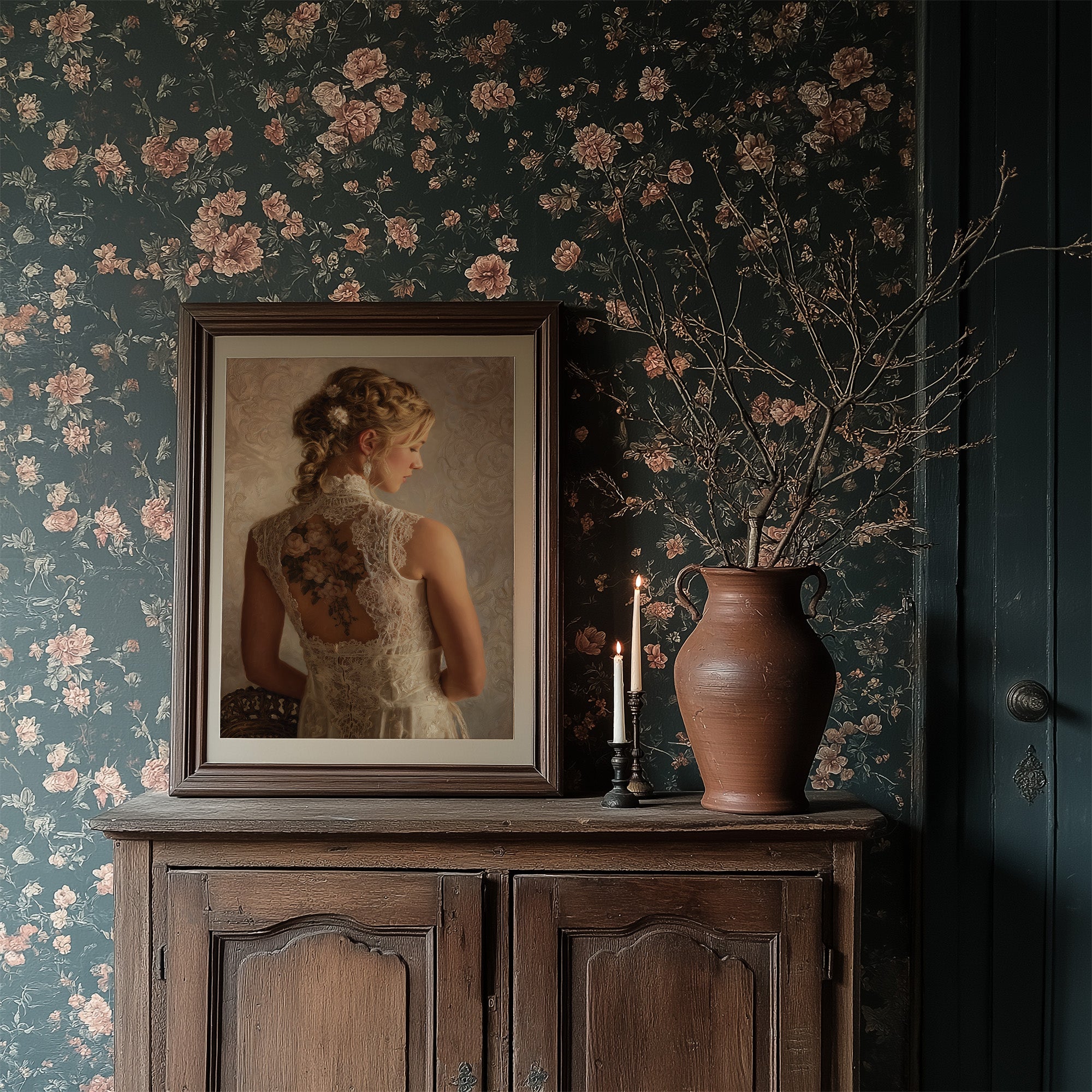 Lace And Roses Await Dusk