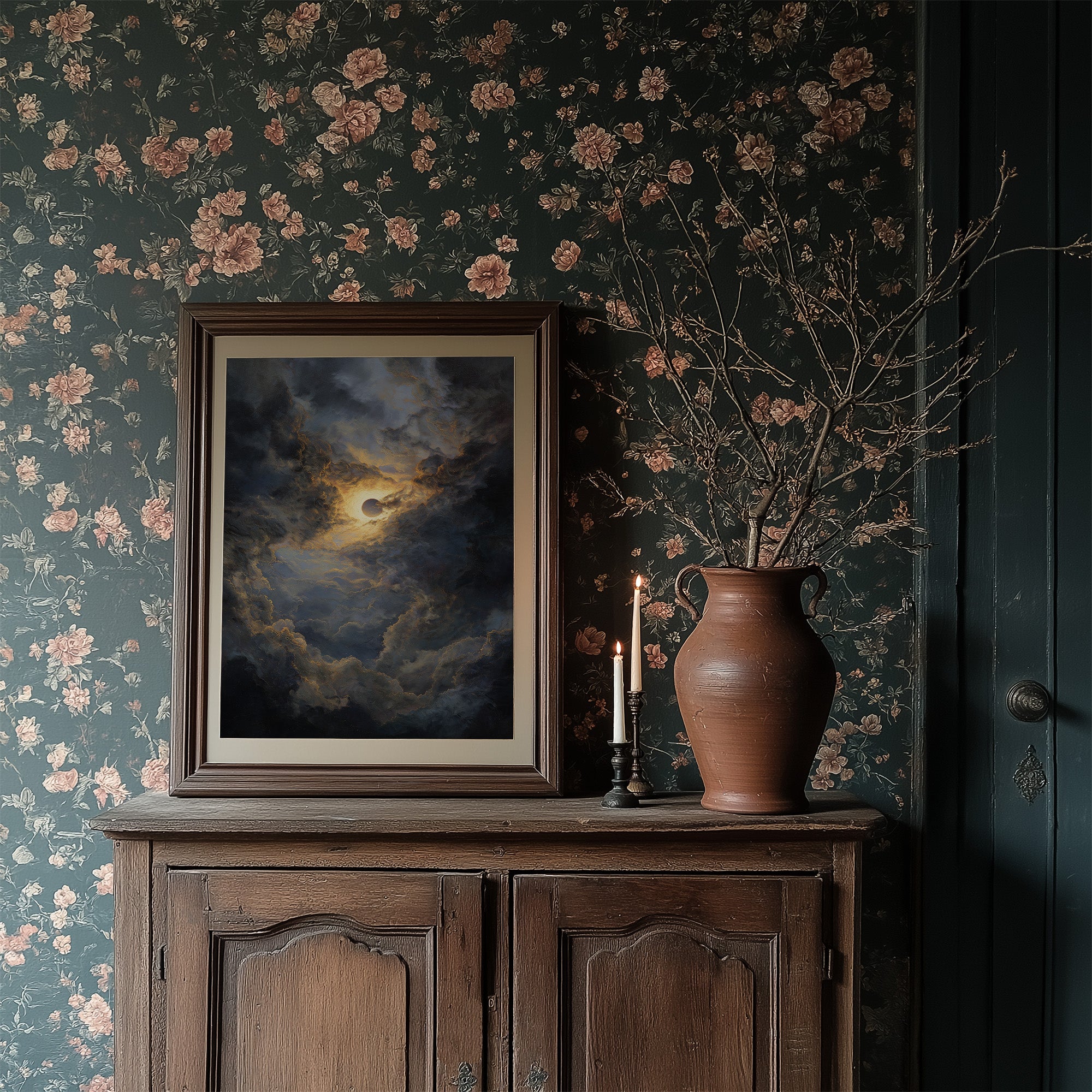 Eclipse Breaks Through Stormy Heavens