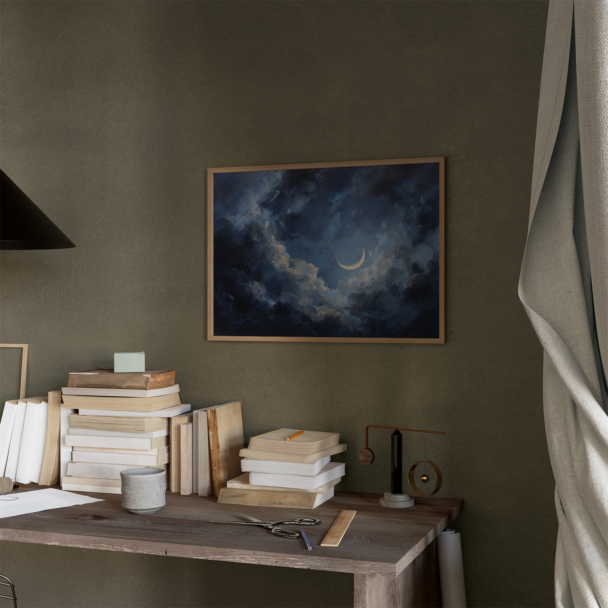 Sliver Moon Among Stormy Clouds