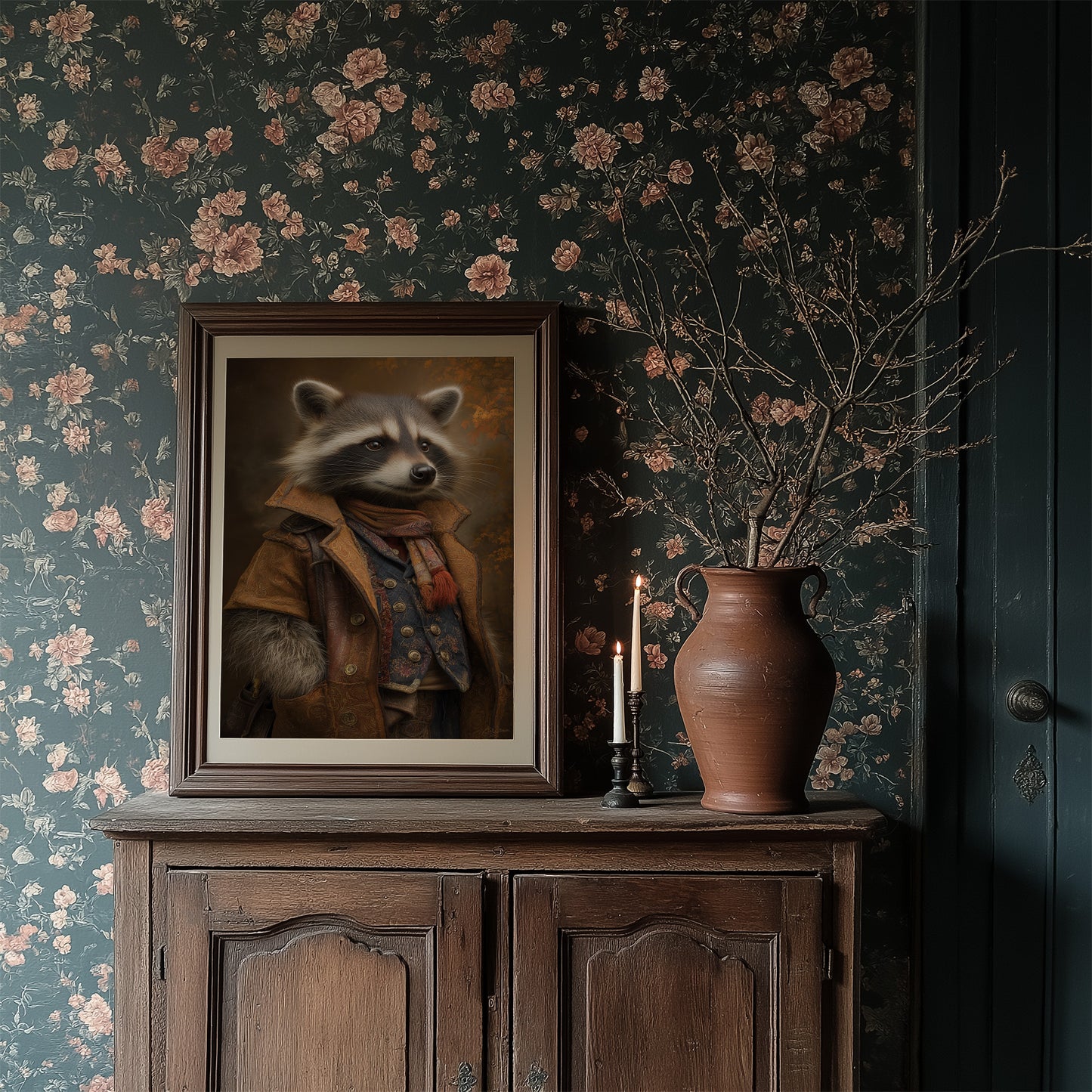 Noble Raccoon In Vintage Attire