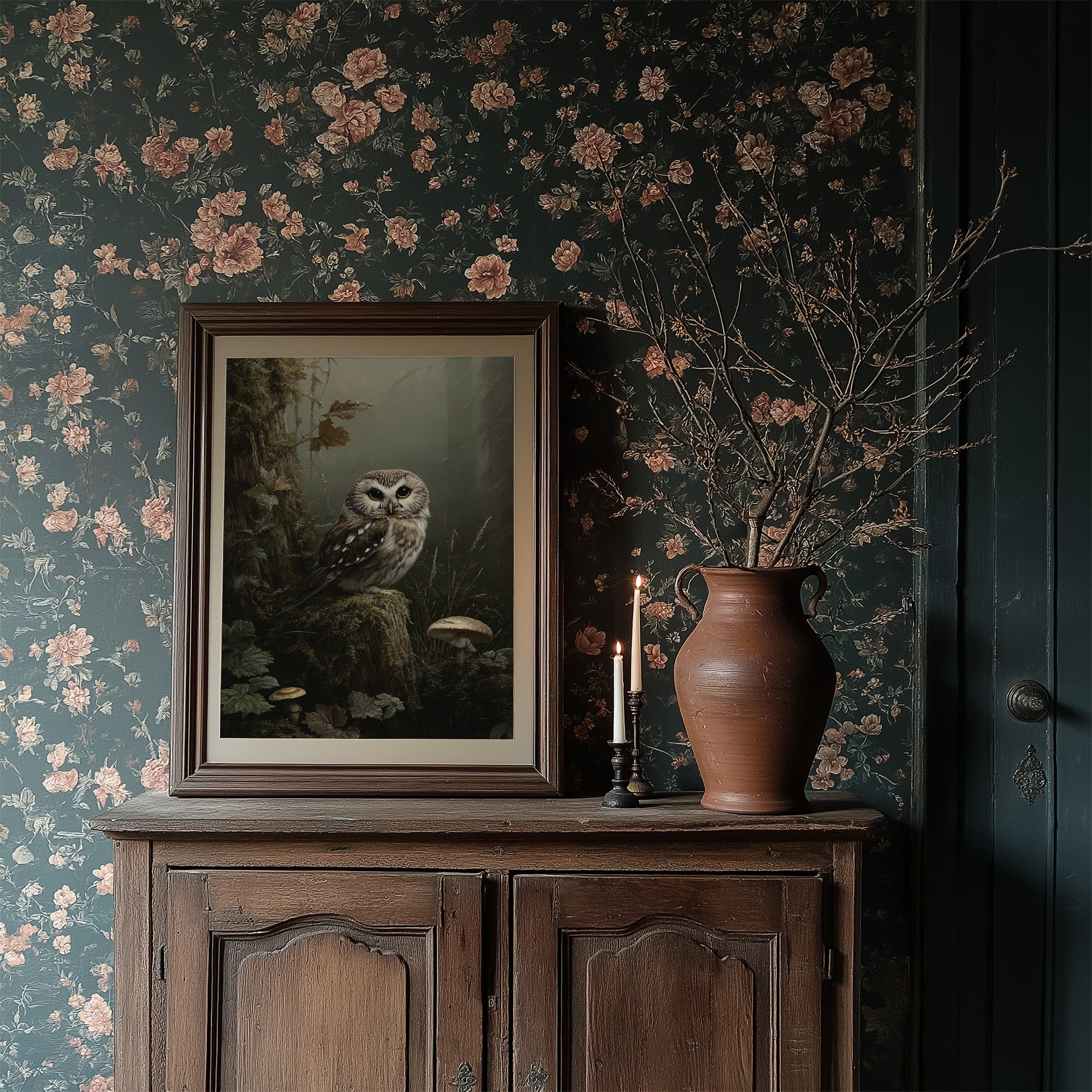 Woodland Sage On Misty Perch