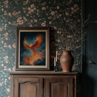 Flame Wings Against Midnight Sky