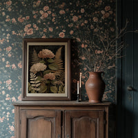 Blush Blooms Against Midnight Walls