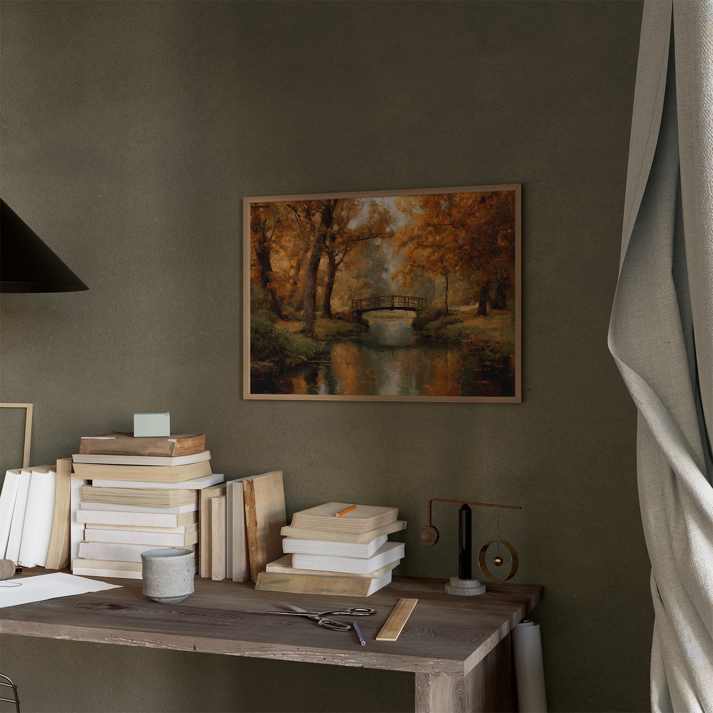 Amber Bridge Over Tranquil Waters