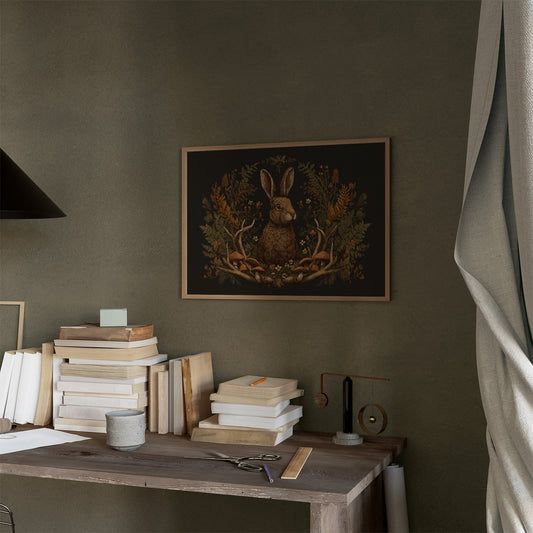 Autumn Hare Among Woodland Treasures