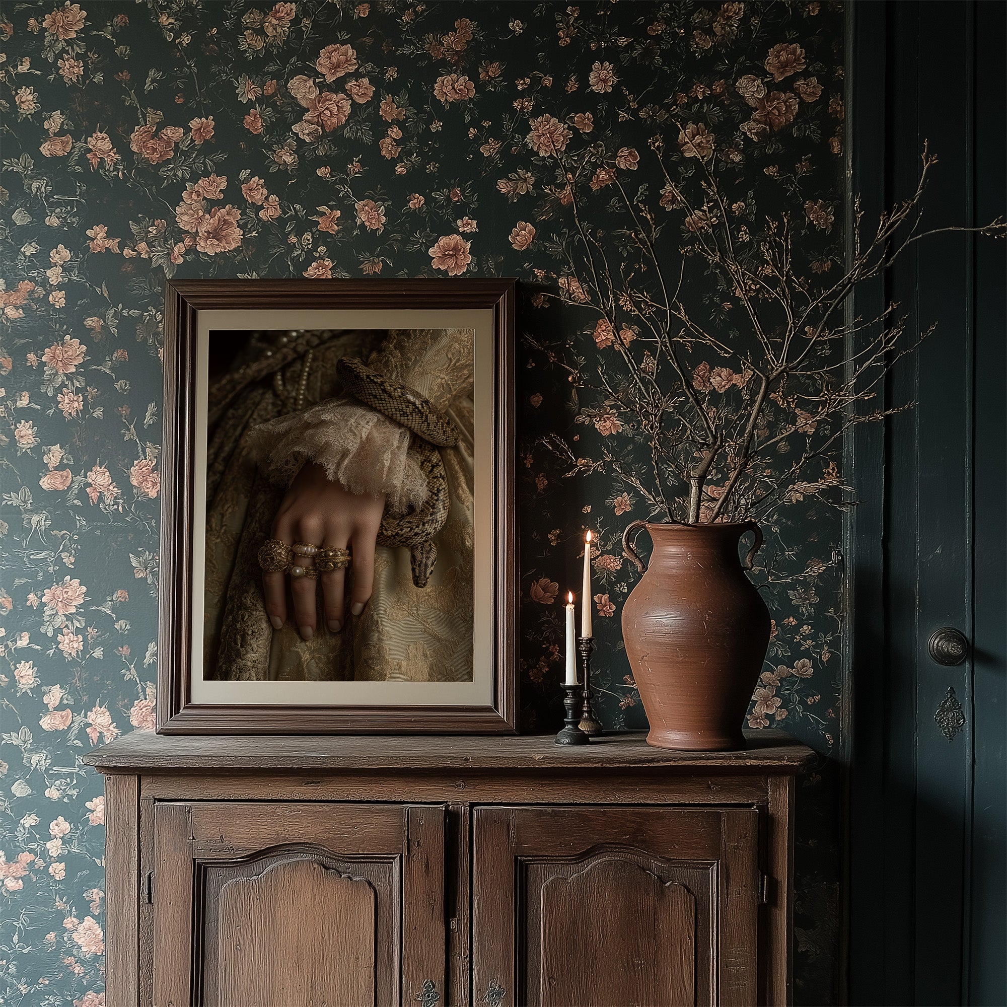 Serpent Coils Through Ancient Lace