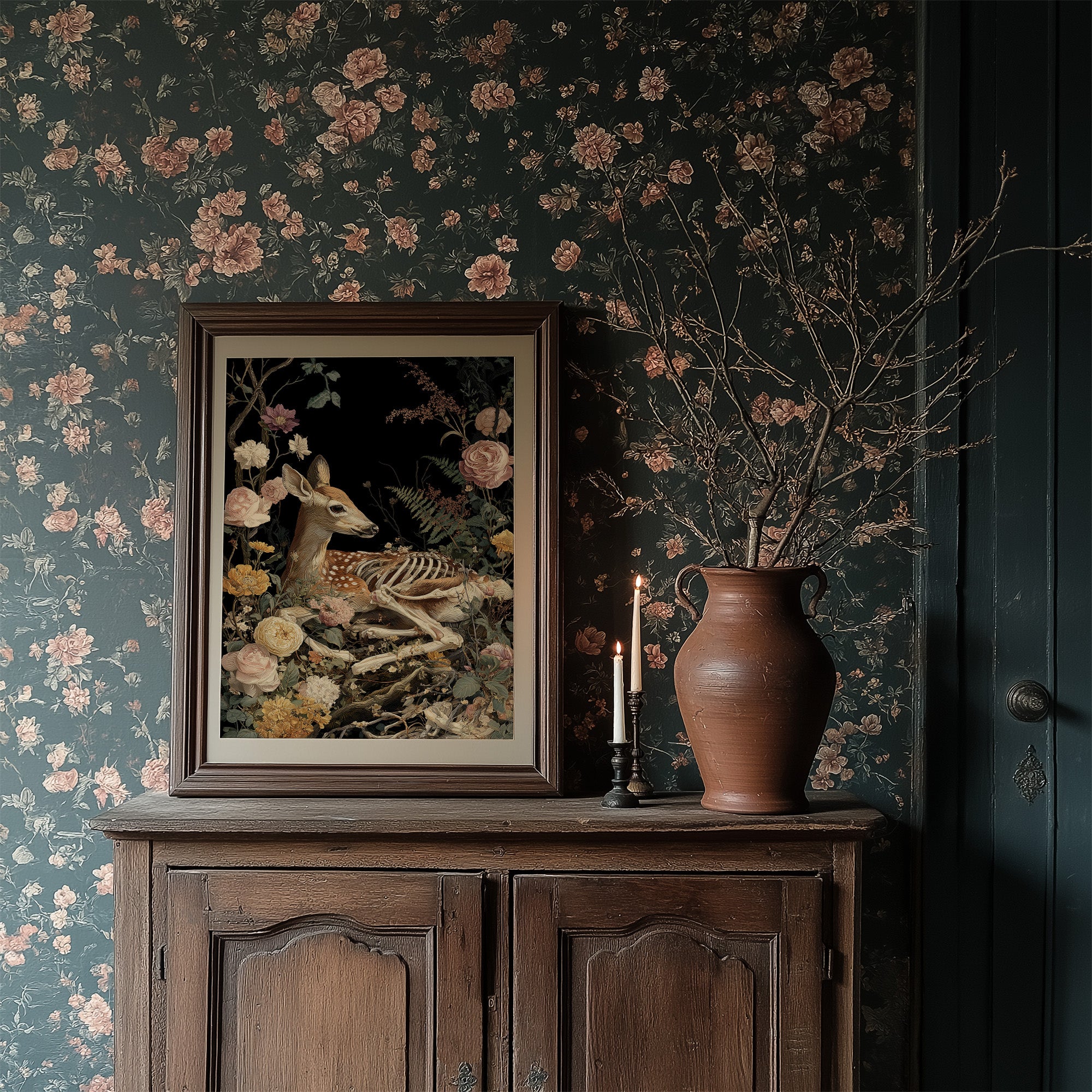 Fawn Bones Among Garden Blooms