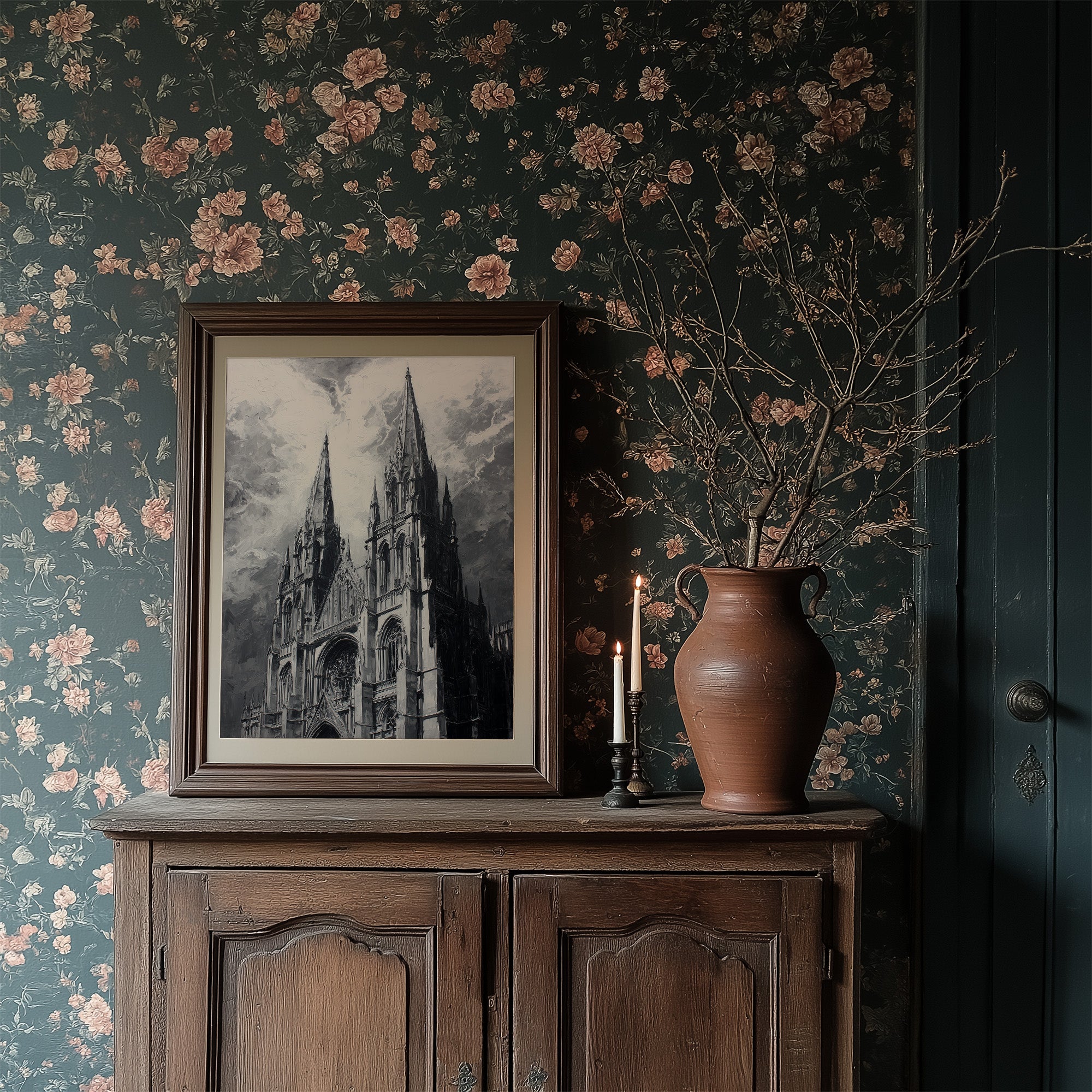 Ancient Spires Reach Stormy Heavens