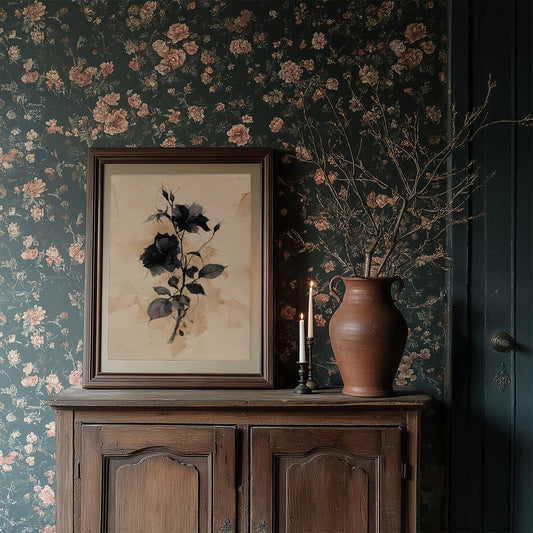 Dark Blooms Against Faded Time