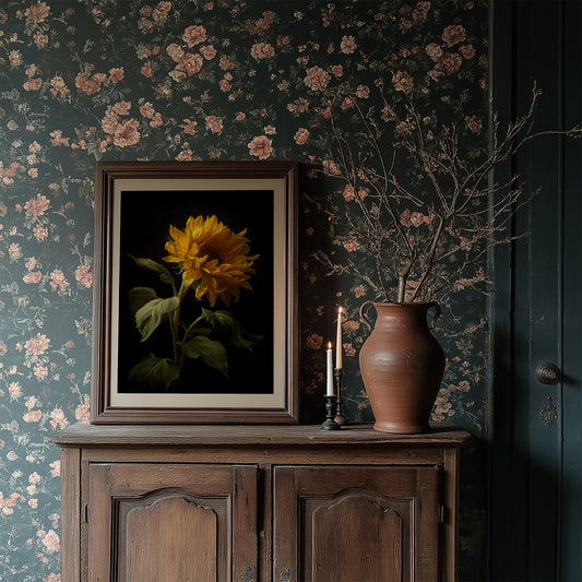 Golden Bloom Against Midnight Walls