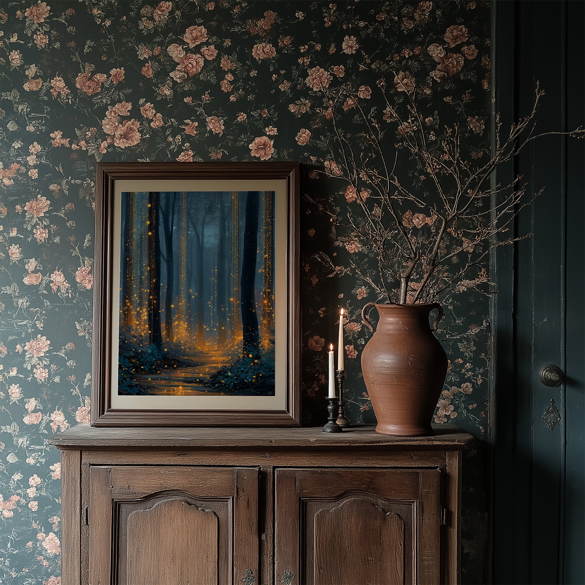 Fireflies Dance Through Midnight Woods