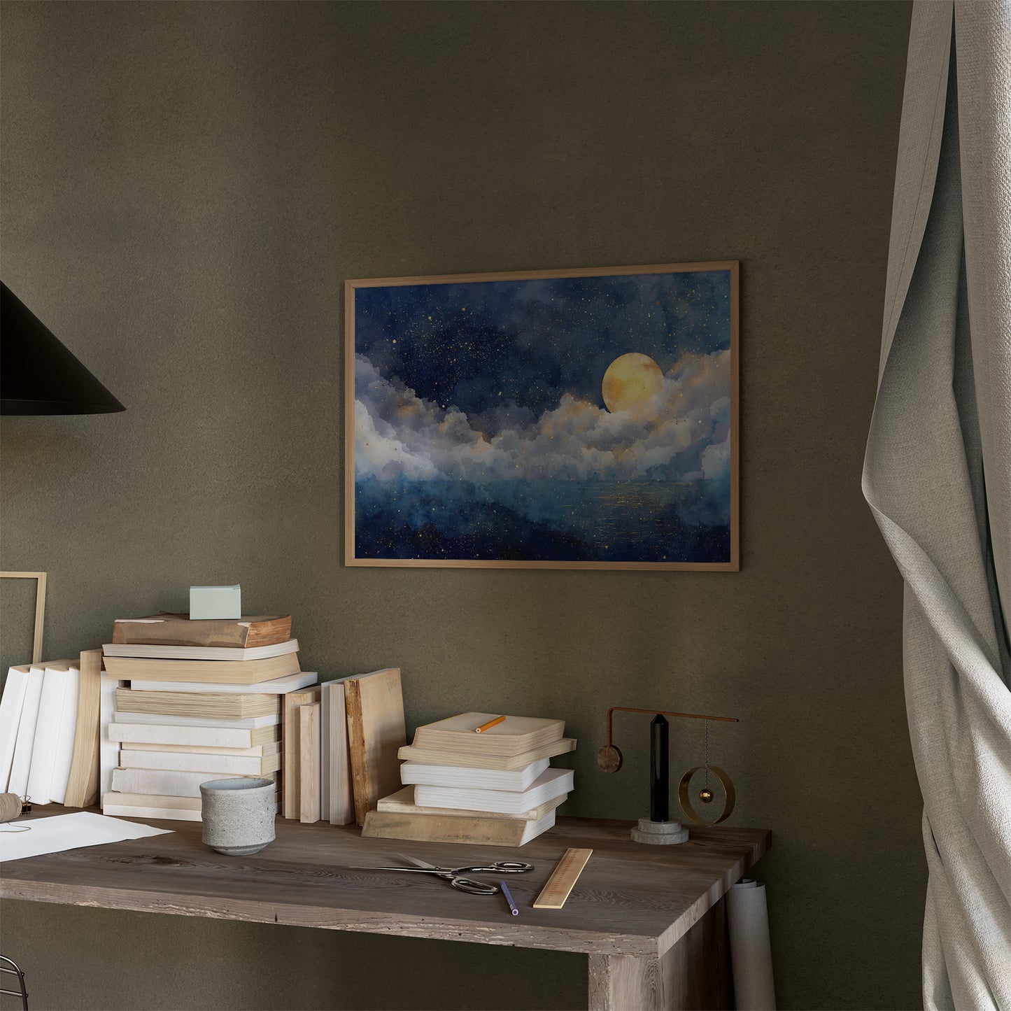 Full Moon Bathes Midnight Waters