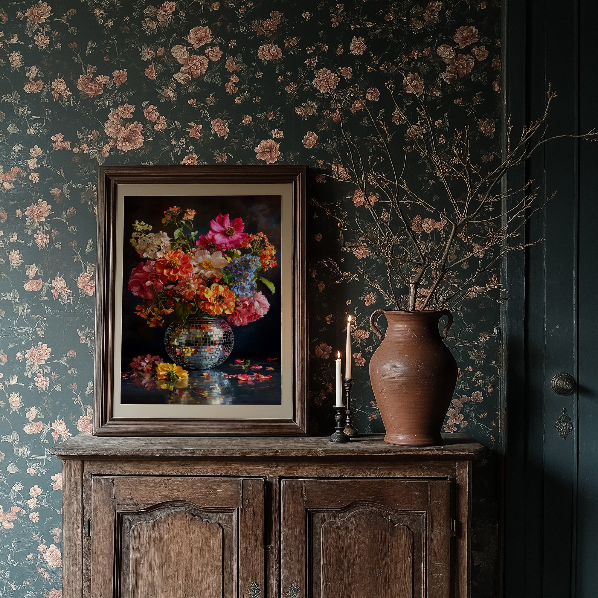 Disco Vase Blooms After Dark