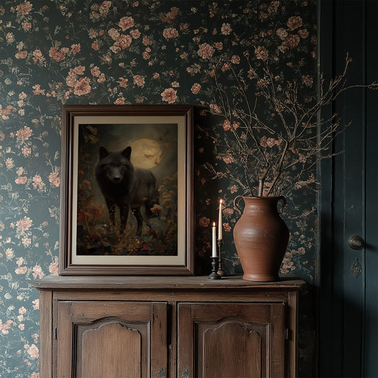 Midnight Hunter Under Autumn Moon