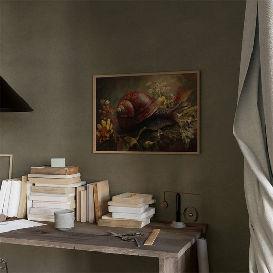 Crimson Shell Among Autumn Blooms