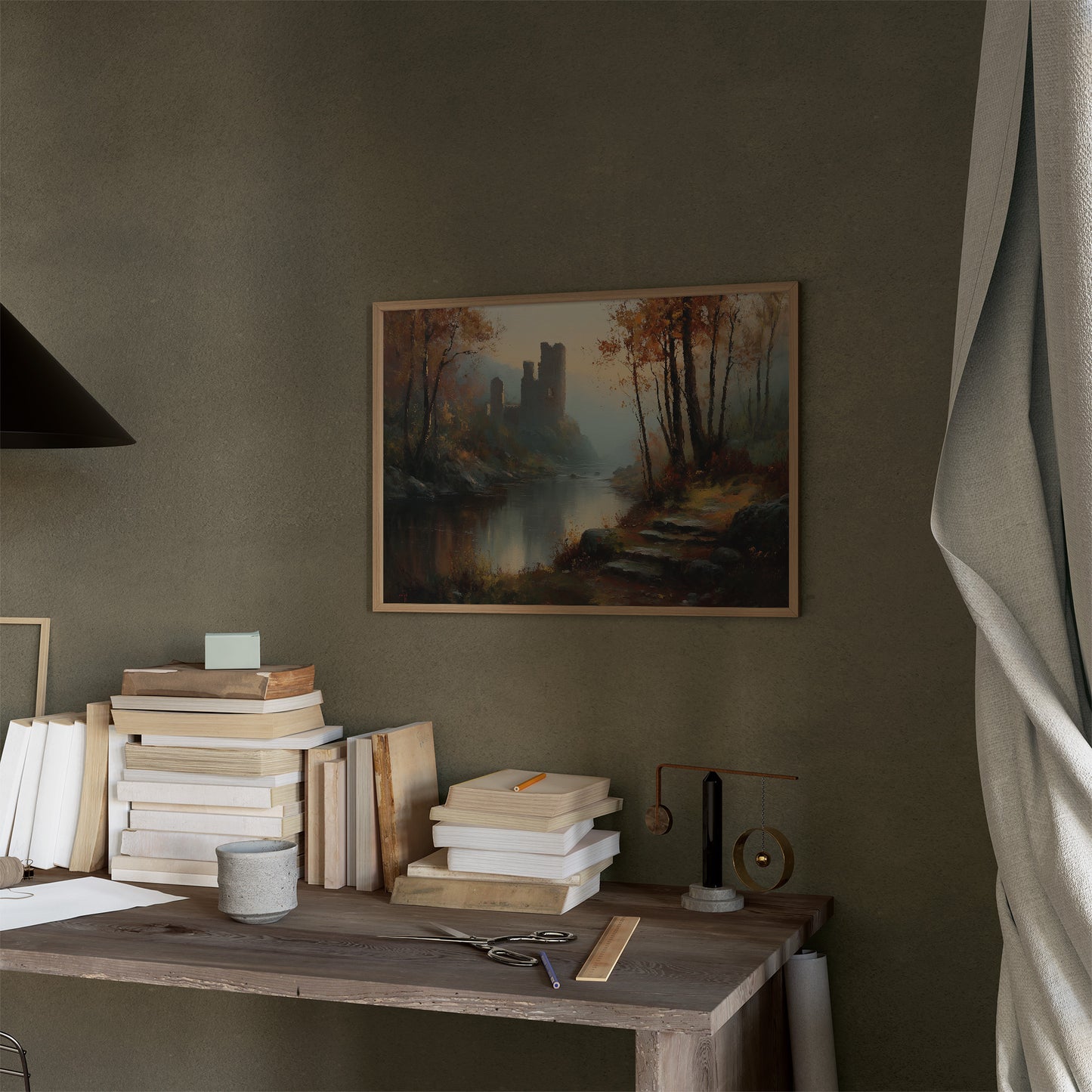 Autumn Castle By Misty Waters