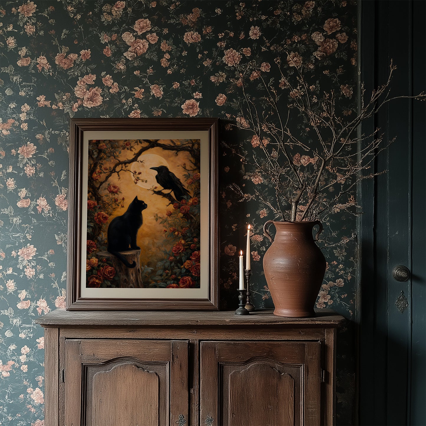 Moonlit Conversations Among Roses