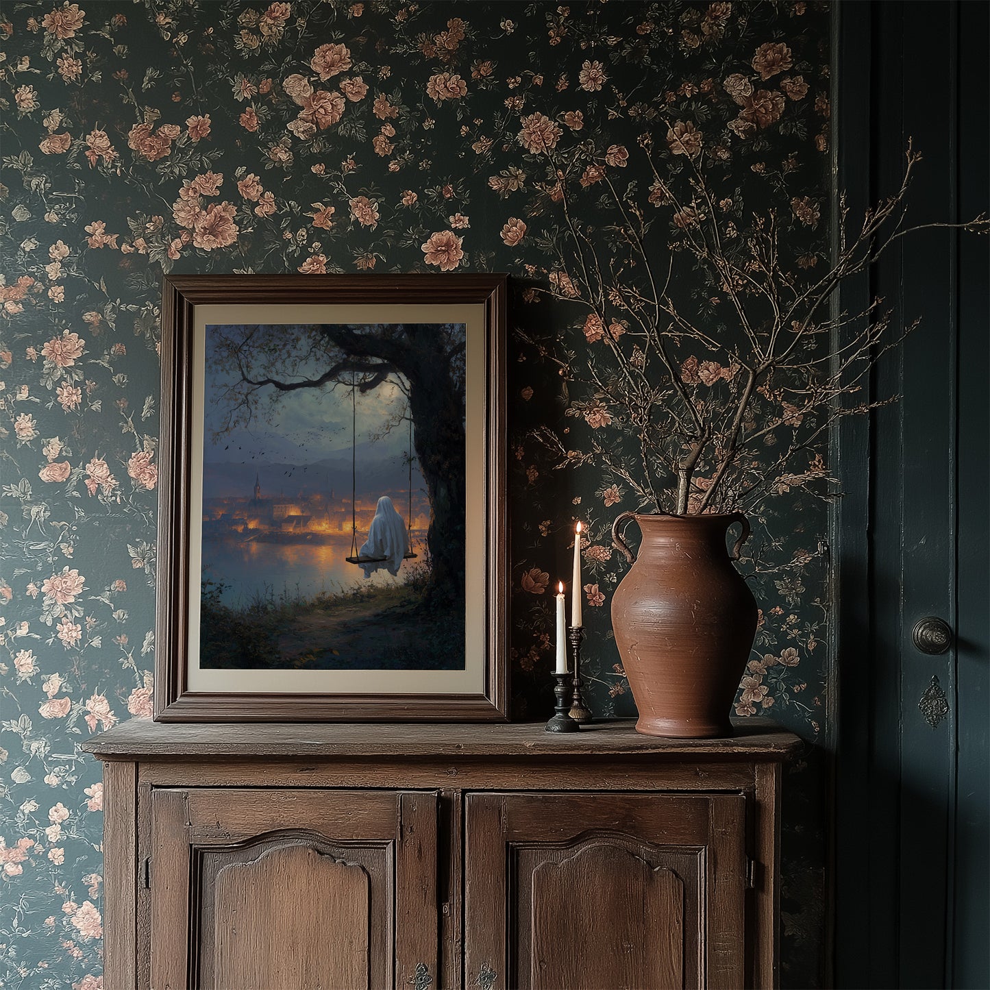 Midnight Swing Above Glowing Harbor