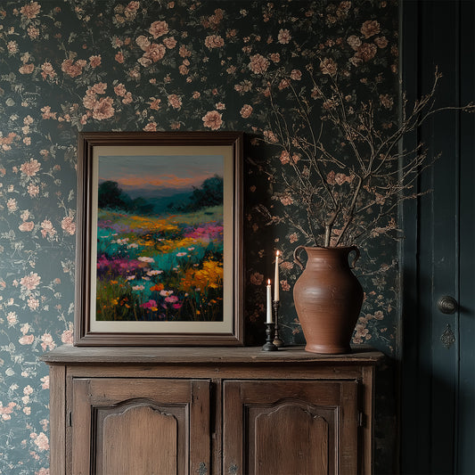 Wildflowers Catch Twilight's Glow