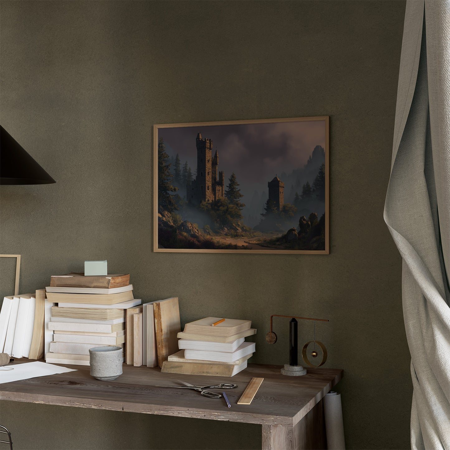 Ancient Towers Amid Mountain Mist