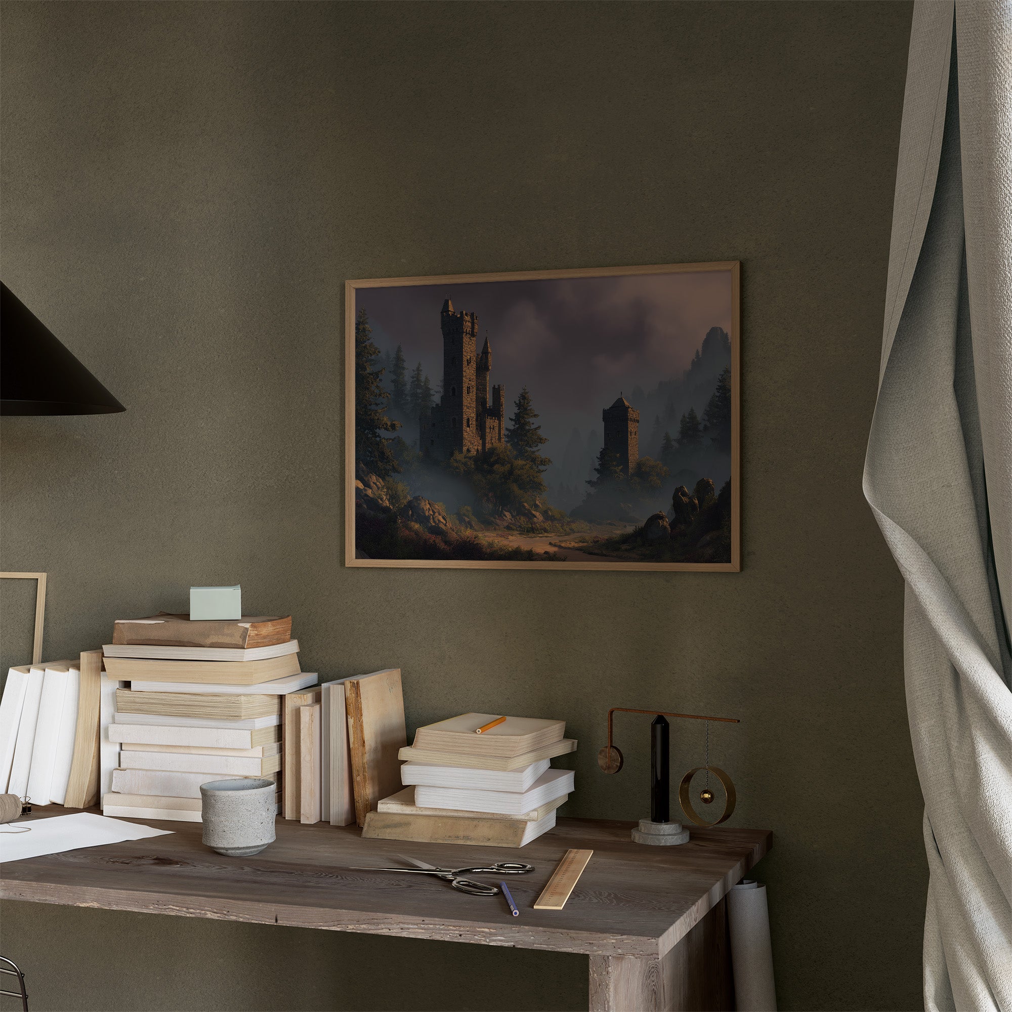 Ancient Towers Amid Mountain Mist