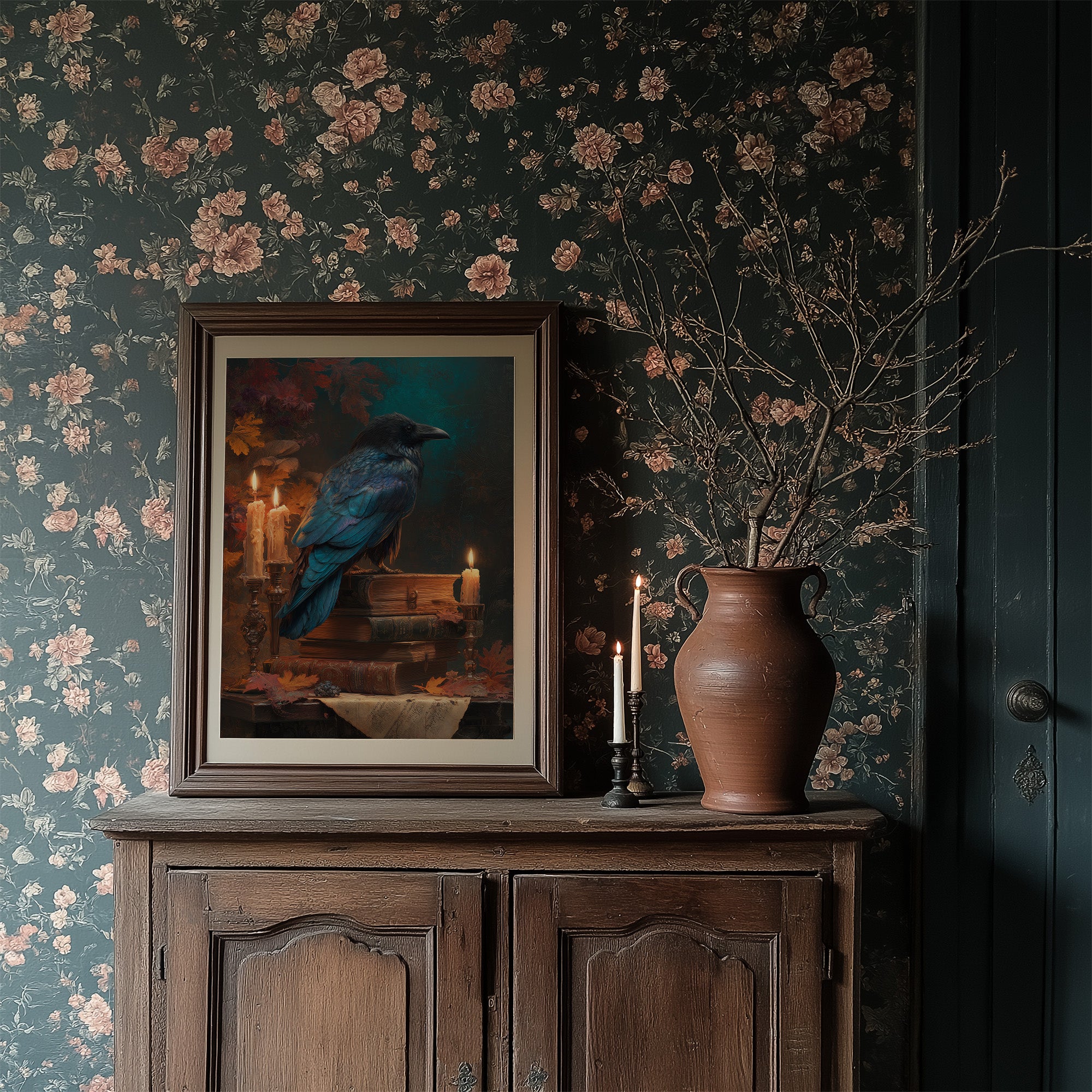 Raven Perches Among Ancient Stories