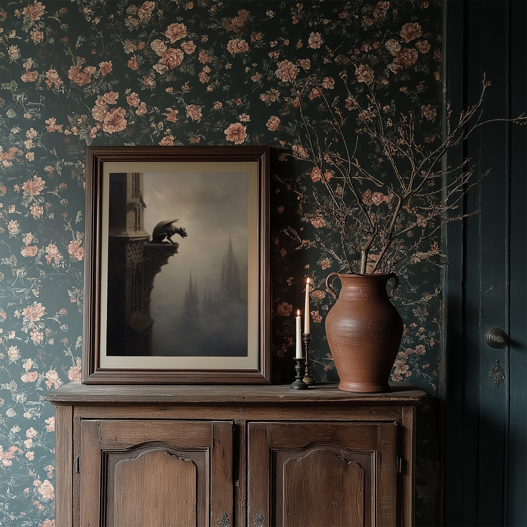 Ancient Sentinel Watches Foggy Spires