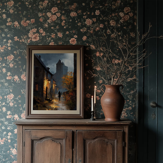 Autumn Glow Against Medieval Dusk