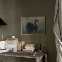 Elegant Glide Through Misty Waters