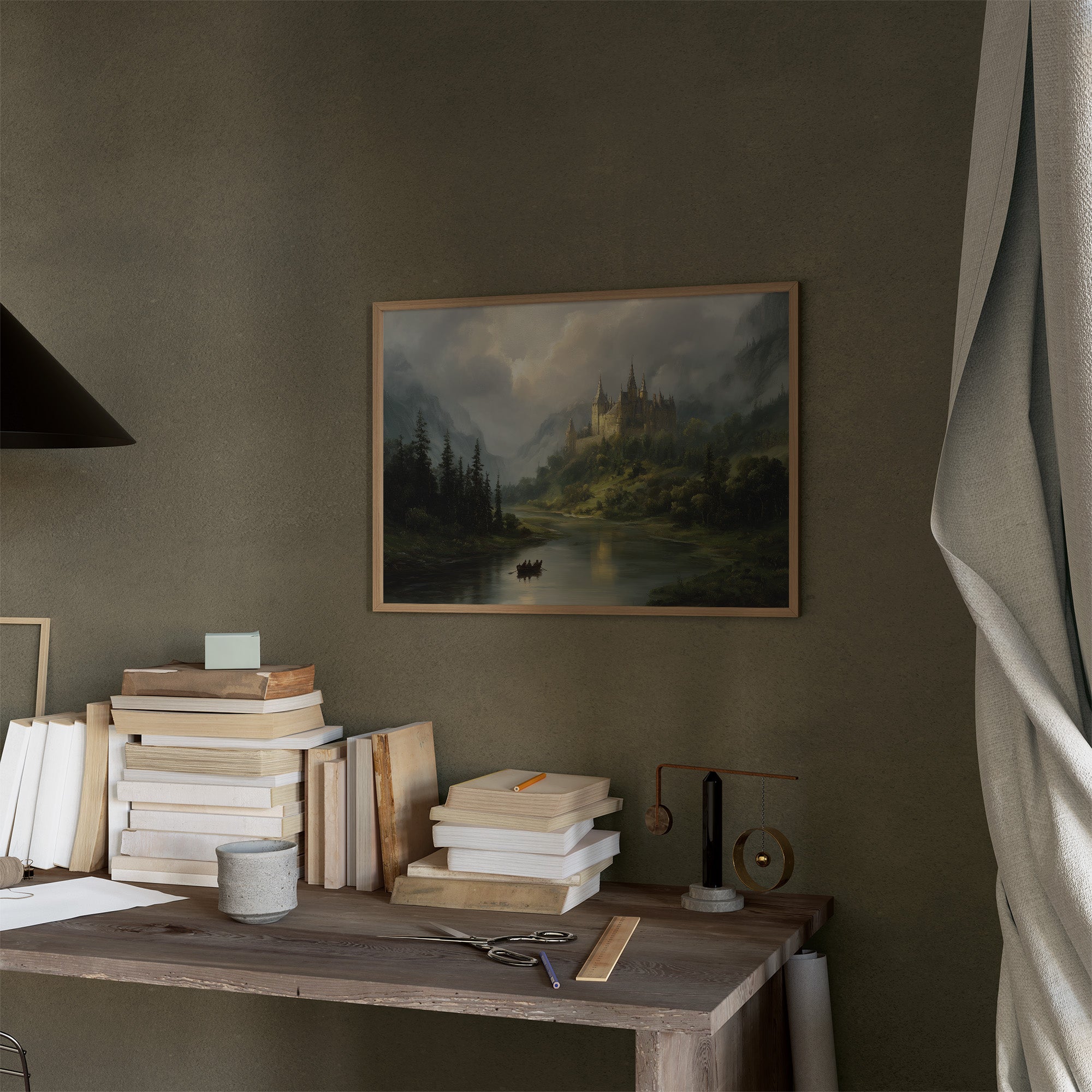 Castle Waters Under Stormy Skies