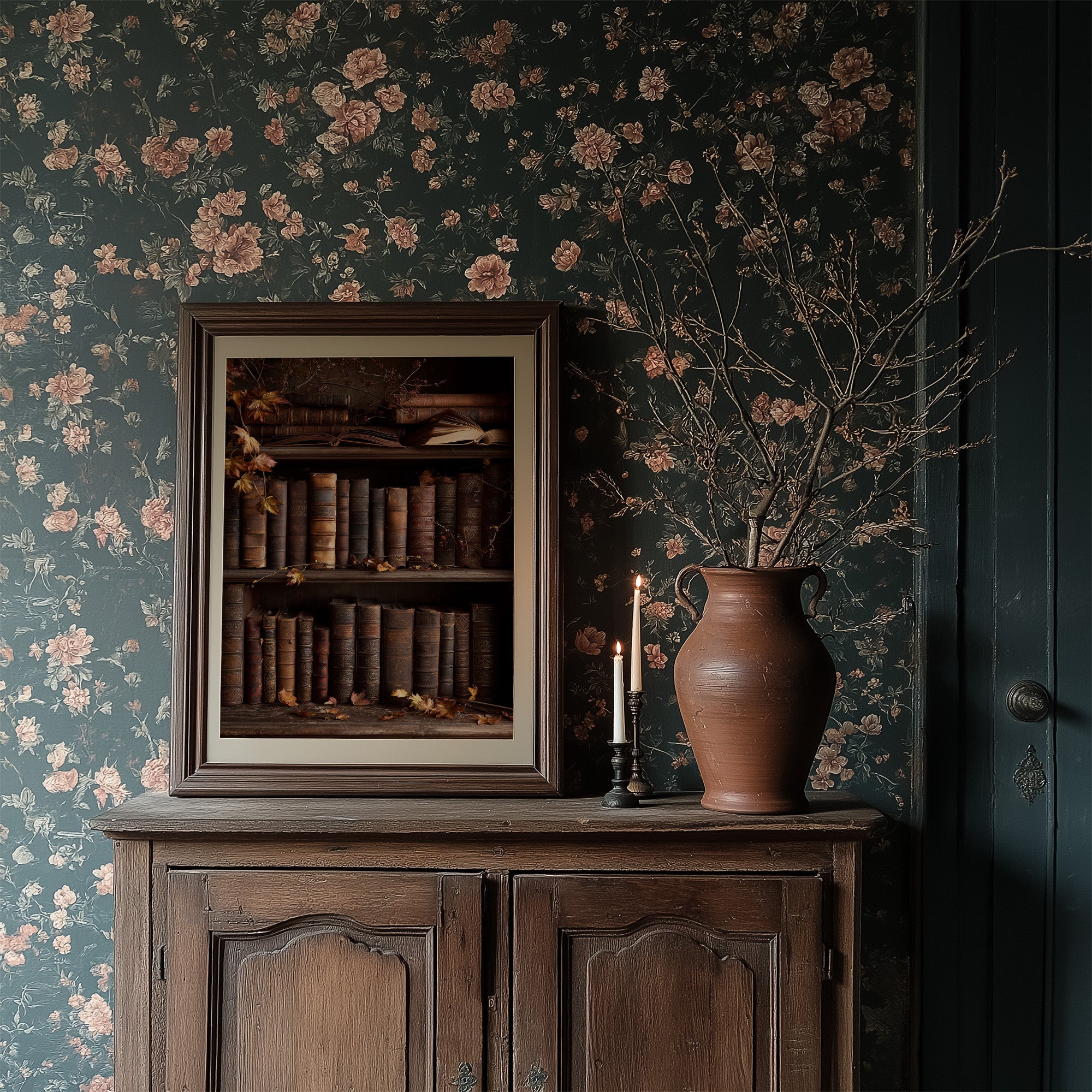 Autumn Leaves Between Ancient Pages