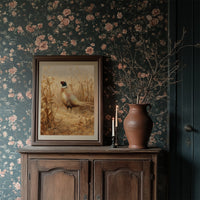 Pheasant Stands Among Golden Stalks